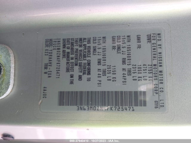 Chevrolet City Express 1lt 2015 3N63M0ZN4FK725471 Image 9