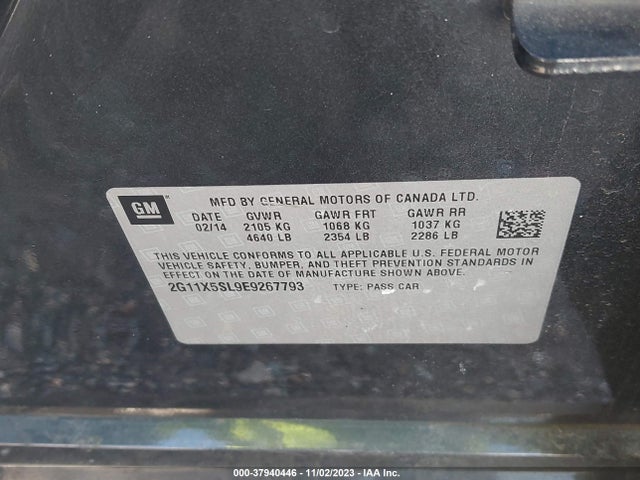 Chevrolet IMPALA LS 2014 2G11X5SL9E9267793 Image 9