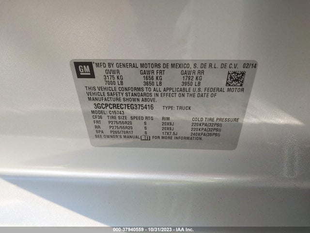 Chevrolet Silverado 1500 Lt 2014 3GCPCREC7EG375416 Image 9