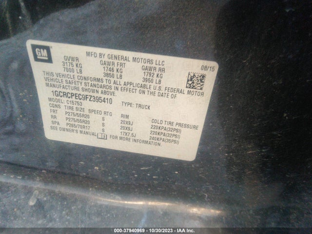Chevrolet Silverado 1500 Ls 2015 1GCRCPEC9FZ395410 Image 9