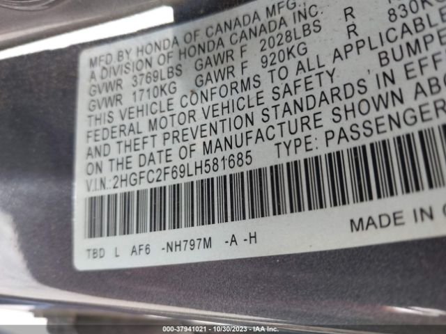 2HGFC2F69LH581685 Honda Civic Lx