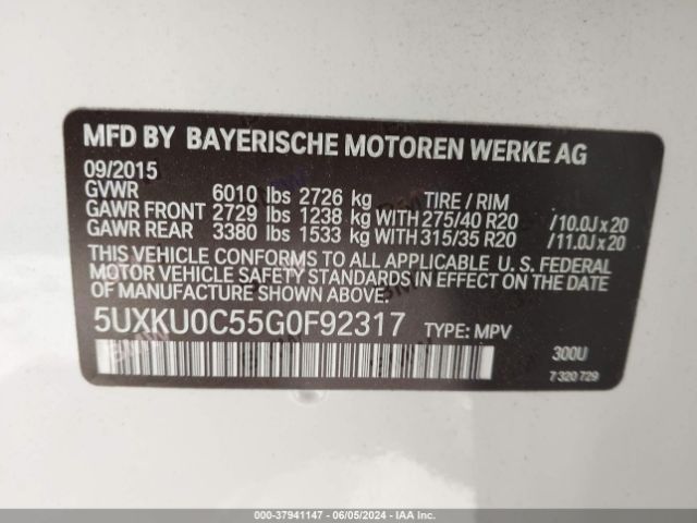 5UXKU0C55G0F92317 BMW X6 Sdrive35i