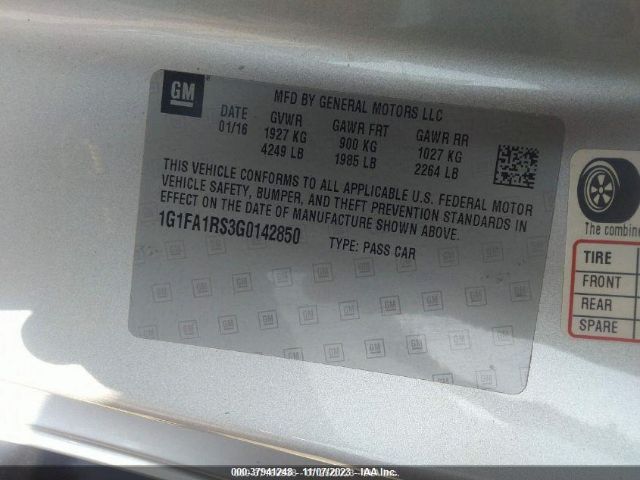 2016 CHEVROLET CAMARO 1G1FA1RS3G0142850 Photo 8