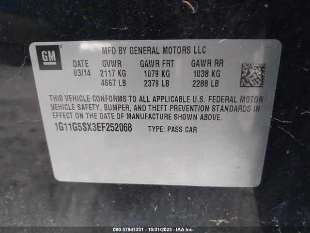 Chevrolet MALIBU LT 2014 1G11G5SX3EF252068 Image 9