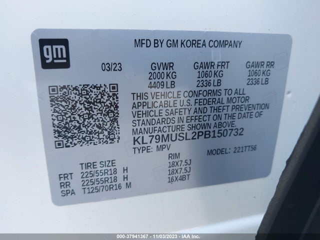 Chevrolet Trailblazer Rs 2023 KL79MUSL2PB150732 Image 9