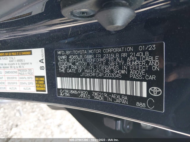 Toyota Corolla Hybrid Le 2023 JTDBCMFE4PJ003045 Image 9