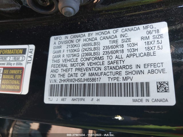 Honda CR-V EX 2018 2HKRW2H50JH658617 Image 9