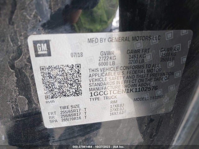 Chevrolet Colorado Lt 2019 1GCGTCEN1K1102576 Image 9