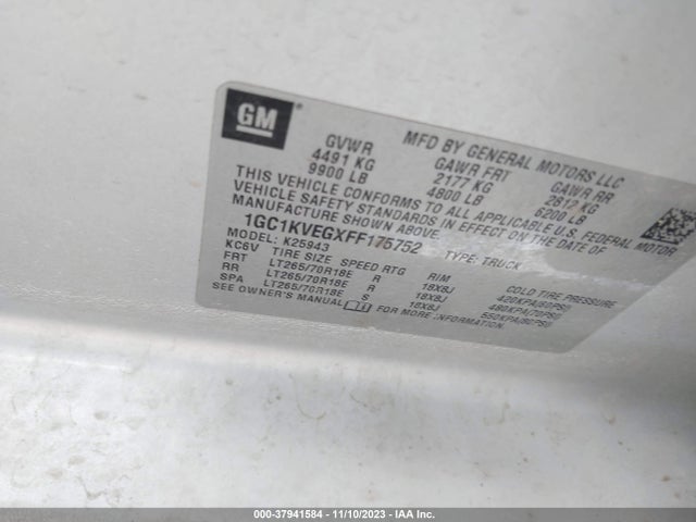 Chevrolet Silverado 2500hd Lt 2015 1GC1KVEGXFF175752 Image 9