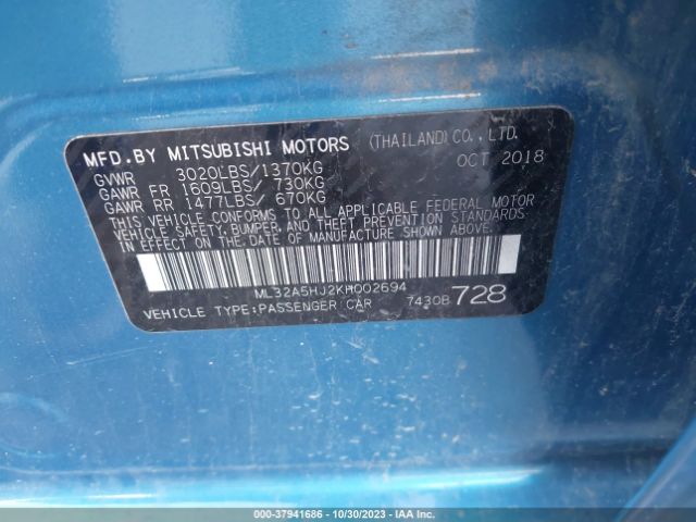 ML32A5HJ2KH002694 Mitsubishi Mirage Gt/le