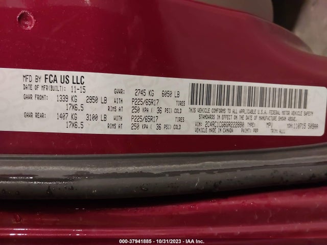 2C4RC1CG6GR222880 Chrysler Town & Country Touring-l