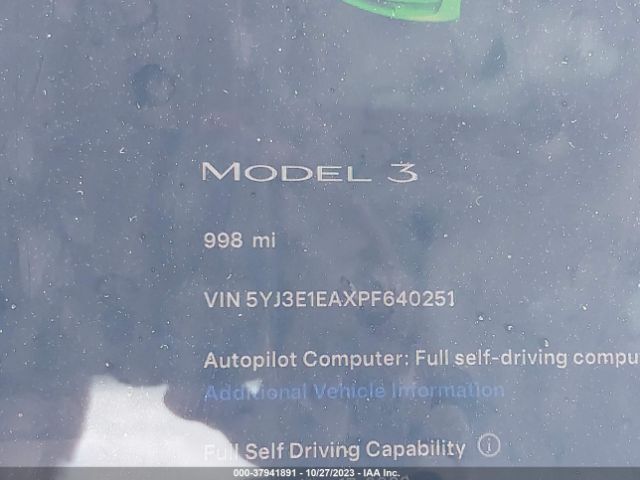 5YJ3E1EAXPF640251 Tesla MODEL 3