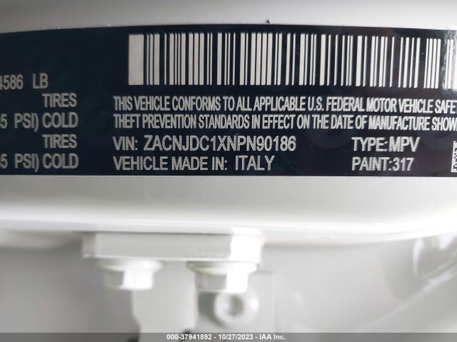 ZACNJDC1XNPN90186 Jeep Renegade Trailhawk