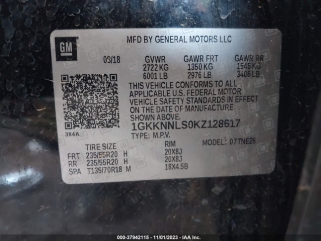 1GKKNNLS0KZ128617 GMC Acadia Slt-2