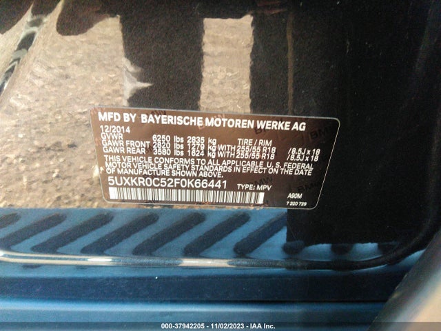 BMW X5 Xdrive35i 2015 5UXKR0C52F0K66441 Image 9