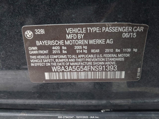WBA3A5G54FNS91393 BMW 328I