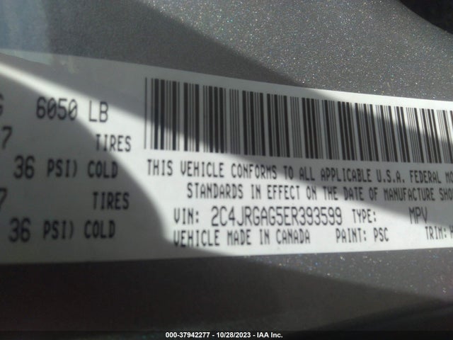 2C4JRGAG5ER393599 RAM Cargo Van Tradesman