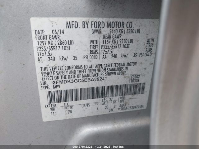 2FMDK3GC5EBA89241 Ford EDGE SE