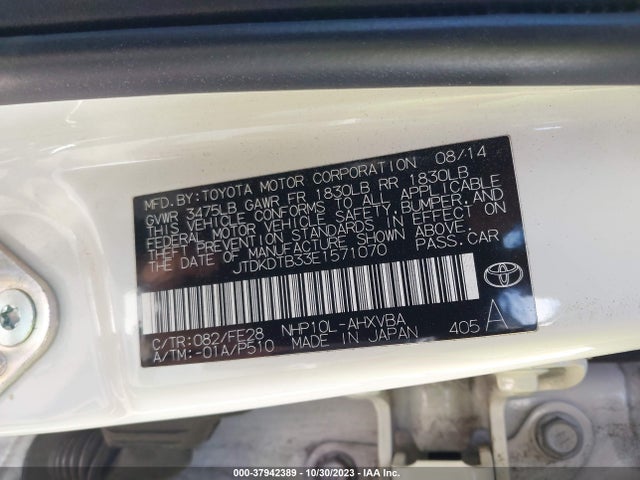 Toyota Prius C One/three/two/four 2014 JTDKDTB33E1571070 Image 9