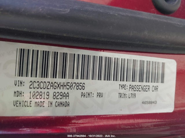 Dodge Challenger Sxt 2017 2C3CDZAGXHH507856 Image 9