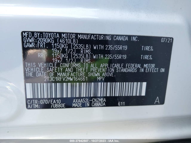 Toyota Rav4 Xle Premium 2021 2T3C1RFV2MW164661 Image 9