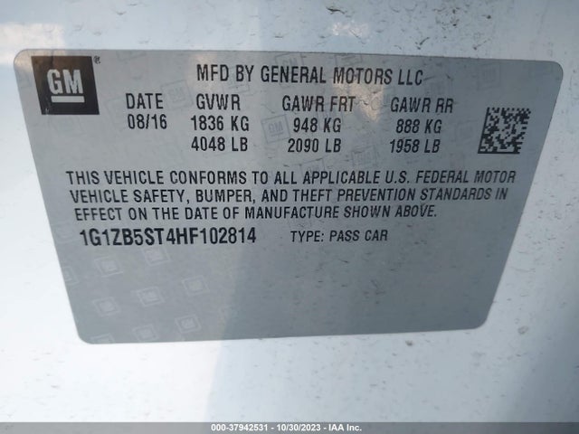 Chevrolet MALIBU LS 2017 1G1ZB5ST4HF102814 Image 9