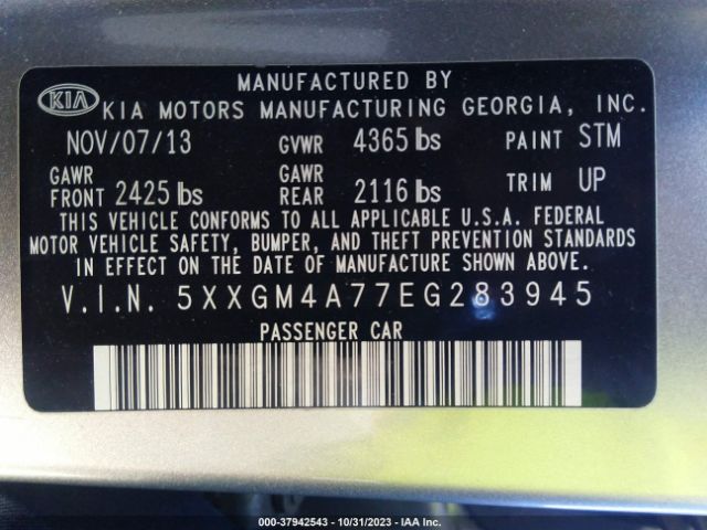 5XXGM4A77EG283945 KIA Optima Lx
