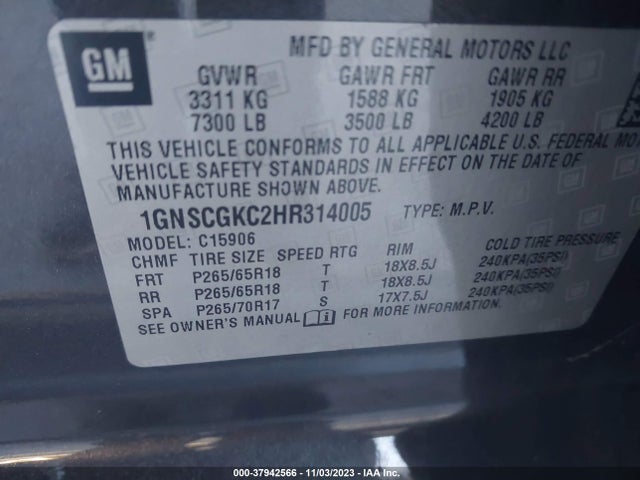 Chevrolet Suburban Ls 2017 1GNSCGKC2HR314005 Image 9