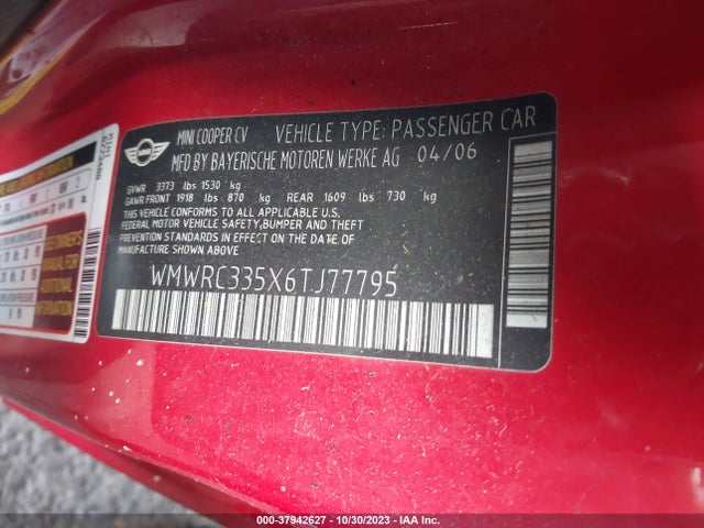 2006 MINI COOPER HARDTOP WMWRC335X6TJ77795 Photo 8