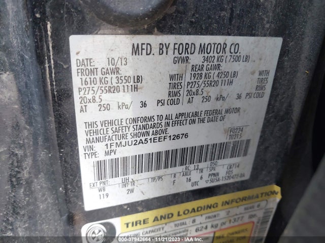 Ford Expedition Limited 2014 1FMJU2A51EEF12676 Image 9