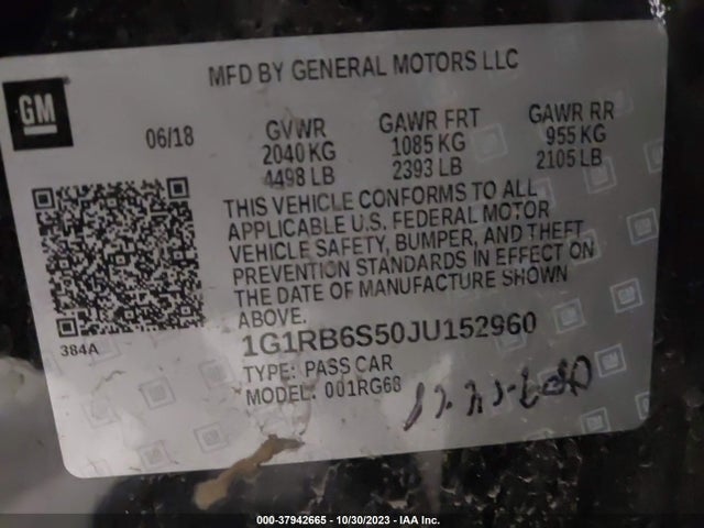 Chevrolet Volt Premier 2018 1G1RB6S50JU152960 Image 9