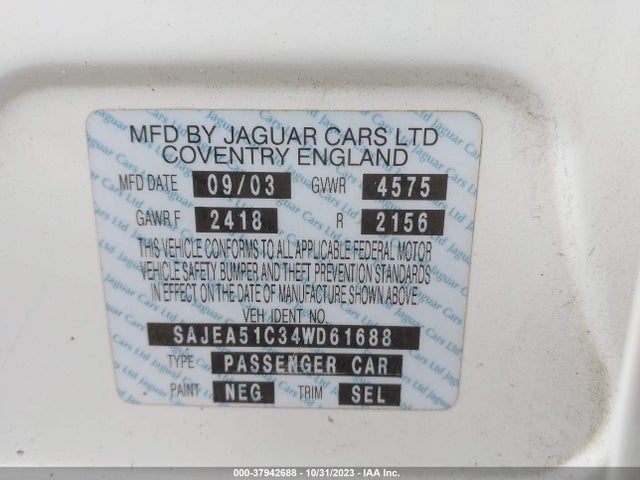 2004 JAGUAR X-TYPE SAJEA51C34WD61688 Photo 8