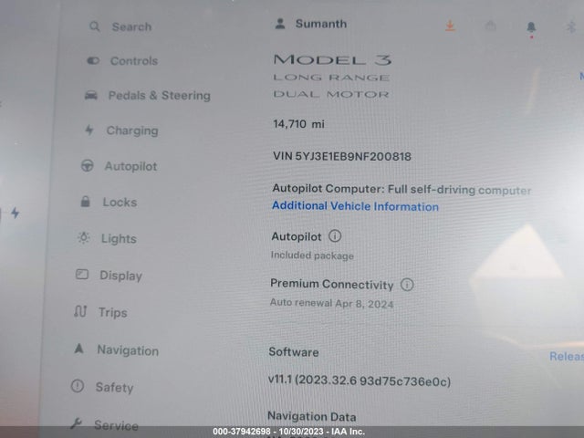 Tesla Model 3 Long Range 2022 5YJ3E1EB9NF200818 Image 7