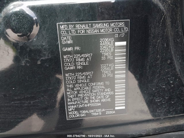 Nissan ROGUE SV 2017 KNMAT2MT4HP551594 Image 9