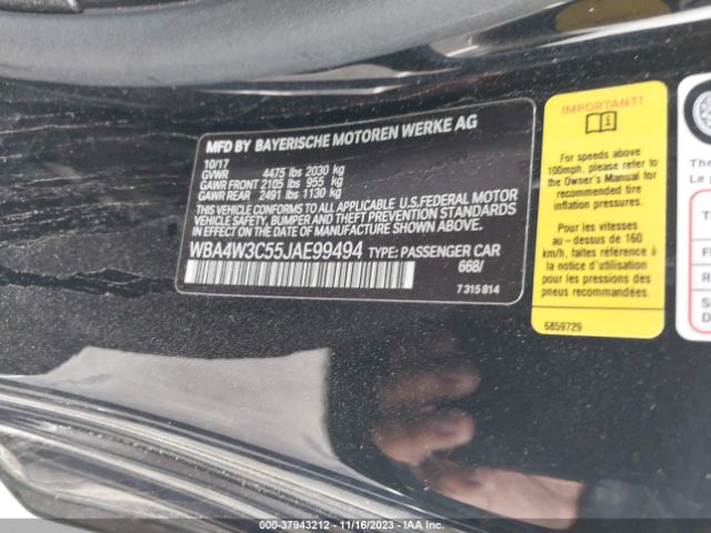 WBA4W3C55JAE99494 BMW 430I
