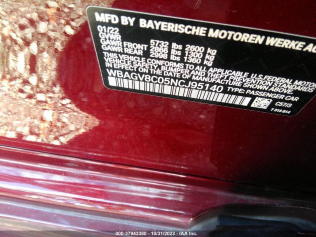 WBAGV8C05NCJ95140 BMW M850i Gtan Coupe Xdrive