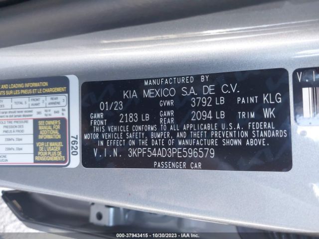 3KPF54AD3PE596579 KIA Forte Gt-line