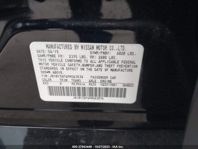 JN1BV7AP4FM343574 Infiniti Q50