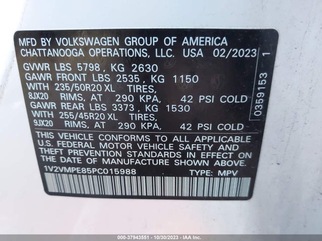 1V2VMPE85PC015988 Volkswagen Id.4 Pro/pro S