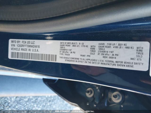 2022 RAM 1500 1C6SRFFT6NN424416 Photo 8