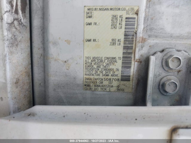 2012 NISSAN ALTIMA 2.5 S VIN: 1N4AL2AP7CN508708