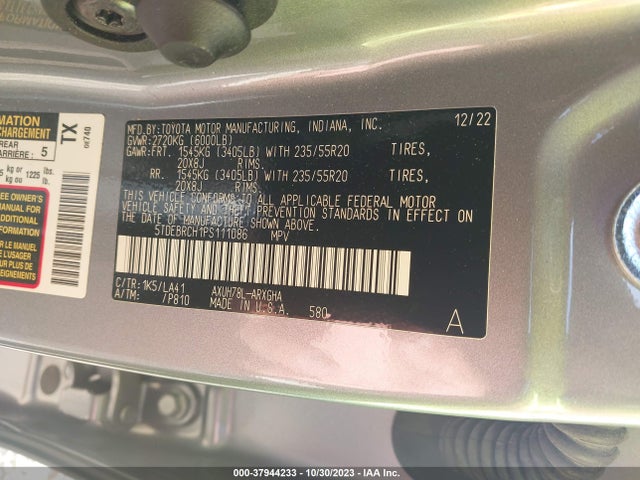 Toyota Highlander Hybrid Platinum 2023 5TDEBRCH1PS111086 Image 9