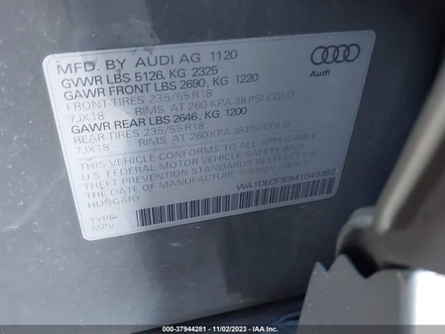 2021 AUDI Q3 WA1DECF30M1049392 Photo 8