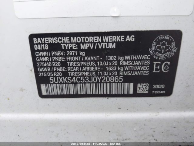 5UXKS4C53J0Y20865 BMW X5 Xdrive35d