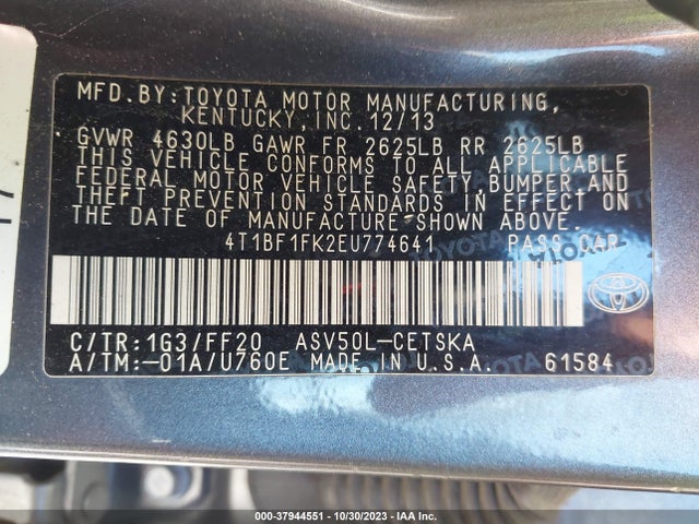 Toyota CAMRY SE 2014 4T1BF1FK2EU774641 Image 9