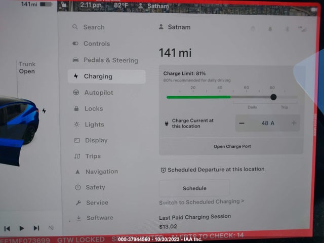 2021 TESLA MODEL Y LONG RANGE DUAL MOTOR ALL-WHEEL DRIVE VIN: 5YJYGDEE1MF073699