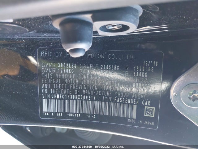 Honda CIVIC EX 2019 JHMFC1F30KX009217 Image 9