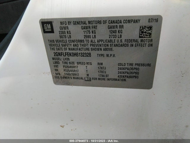 Chevrolet EQUINOX LT 2017 2GNFLFEK0H6132328 Image 9