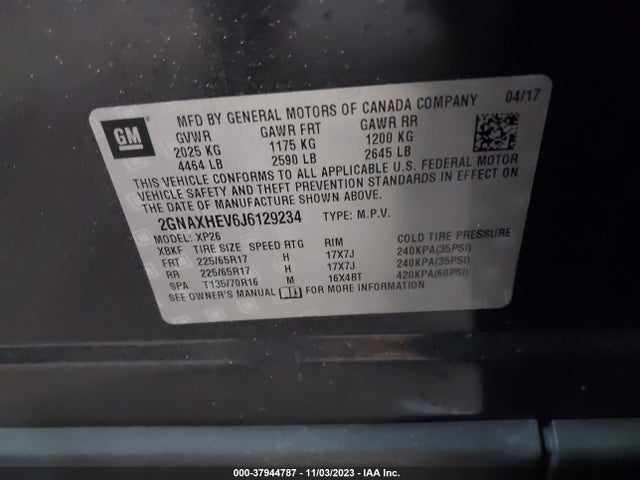 Chevrolet EQUINOX LS 2018 2GNAXHEV6J6129234 Image 9