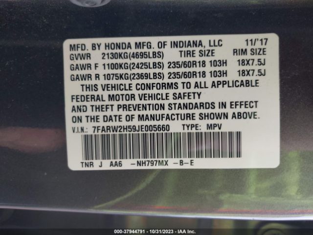 7FARW2H59JE005660 Honda CR-V EX